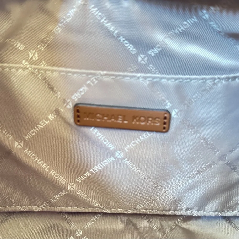 Michael Kors Cora Large Pouchette Shoulder Chain Crossbody Bag MK Brown_10